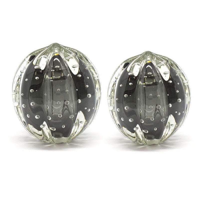 par de esferas em cristal murano senna p m cor onix fume 20876180 1 20181210150723