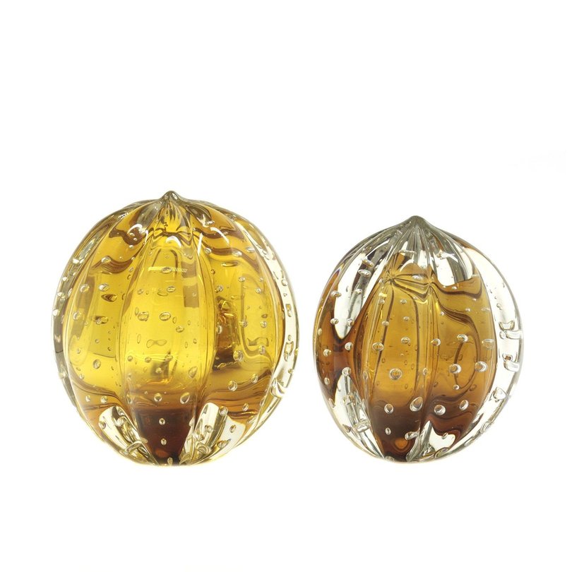 par de esferas em cristal murano senna m g cor ambar 20875498 1 20181210150722