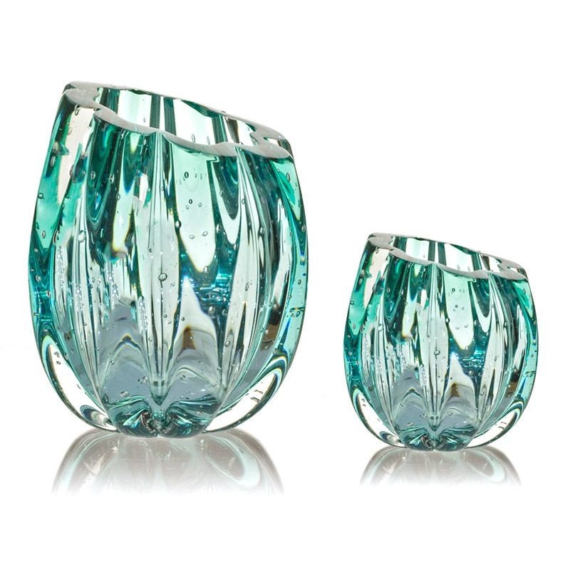 par de vasos em cristal murano marselha p g cor esmeralda 20877735 1 20190219163632