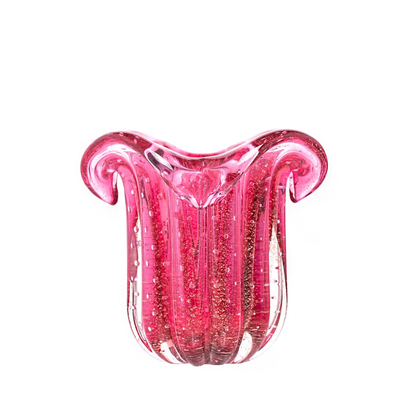 vaso de murano pontas rosa pink