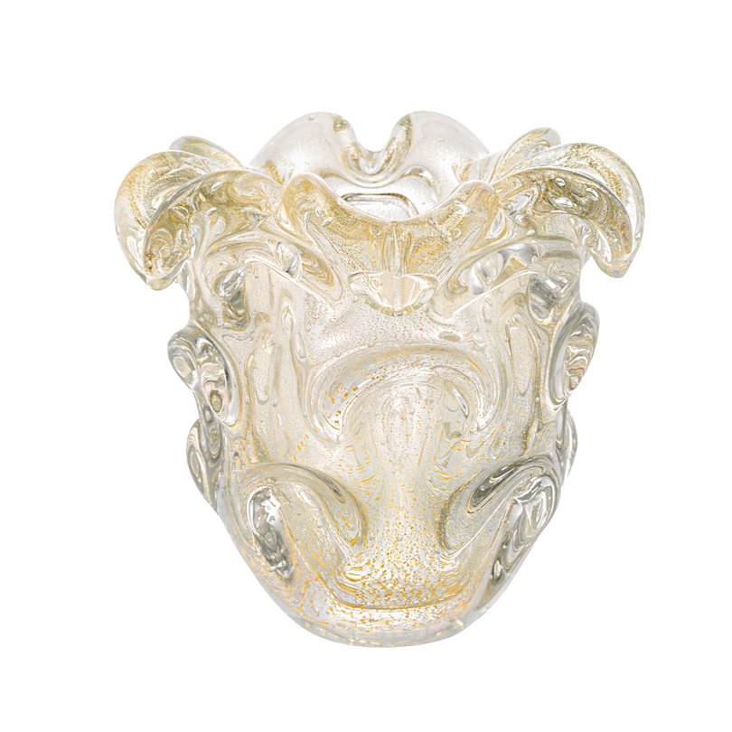 vaso de murano sotis transparente com ouro sottile casa_1