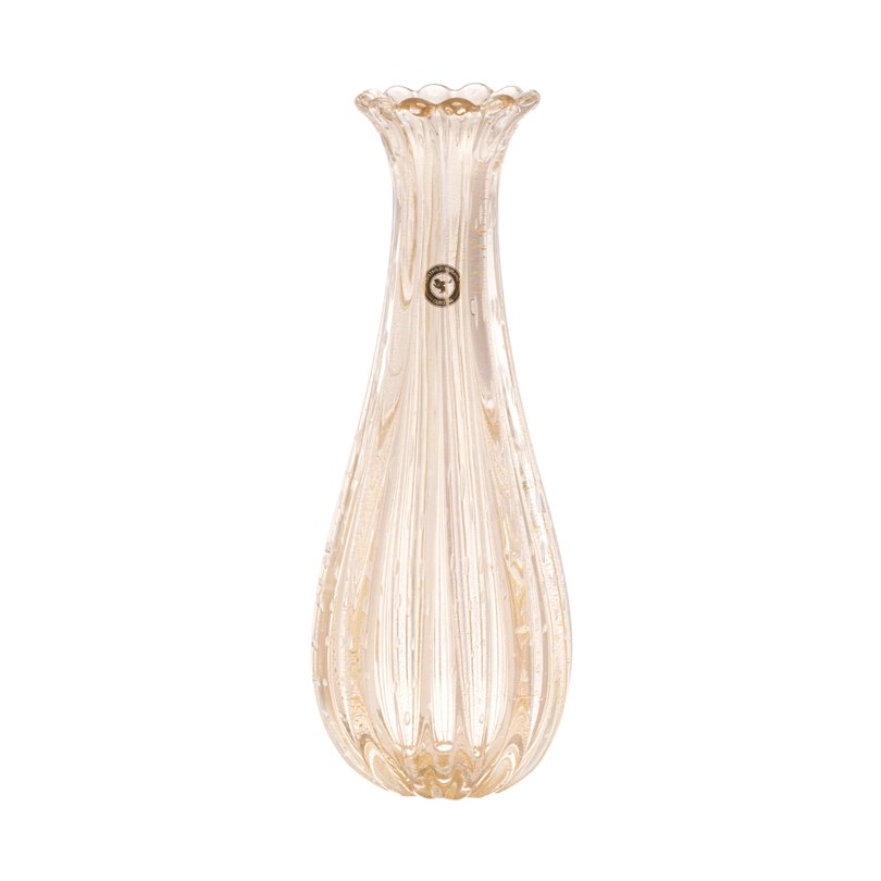 9147 CT Vaso Di Murano Monet Com Ouro Cristal Transparente G Sottile Casa