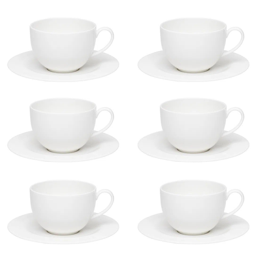 jogo xicara com pires cha blanc porcelana strauss