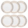 jogo de 06 pratos rasos 28 cm porcelana strauss lumiere