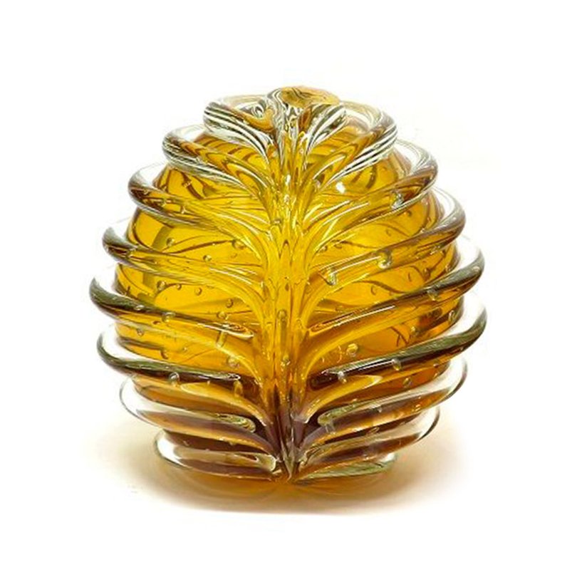 esfera em cristal murano alentejo ambar