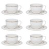 jogo de 06 xicaras 270 ml com pires para cha porcelana strauss lumiere
