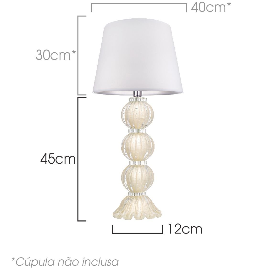 abajur de murano elysees sottile casa topazio