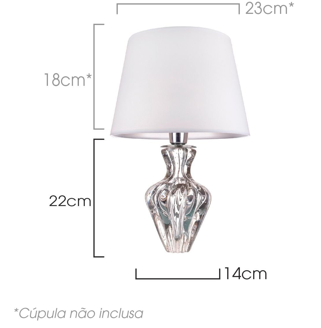 8715 36 ct abajur chatelet cristal transparente