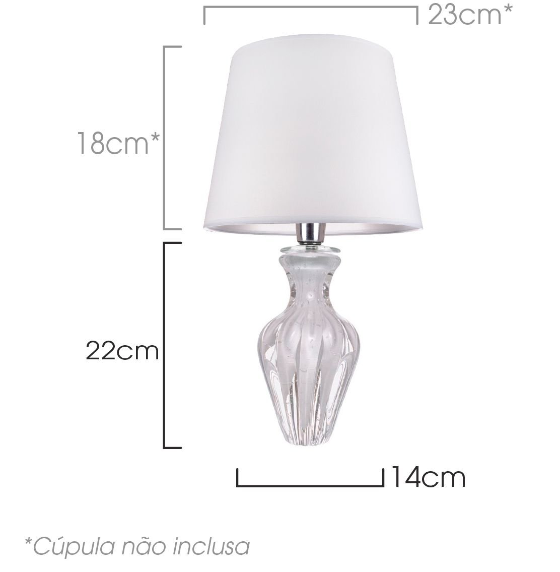 abajur de murano chatelet branco perola