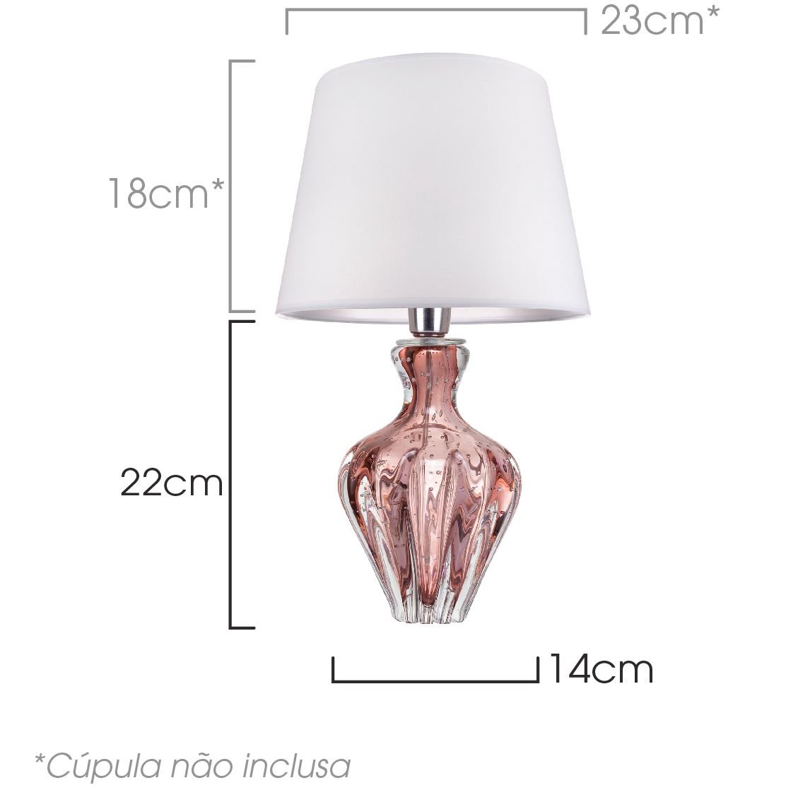 abajur de murano chatelet new rubi sottile casa