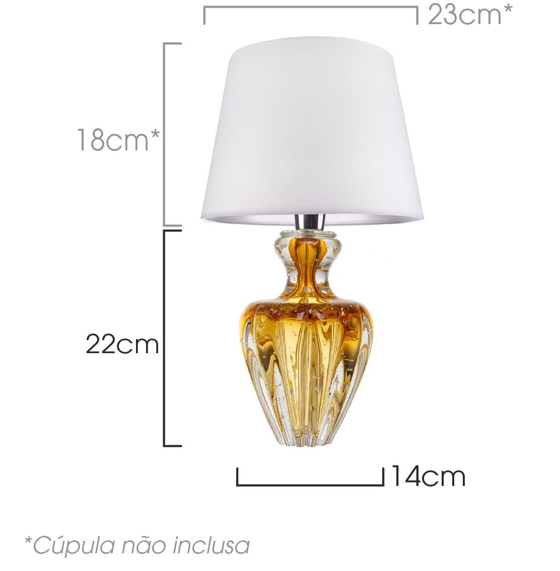 abajur de murano chatelet ambar sottile casa