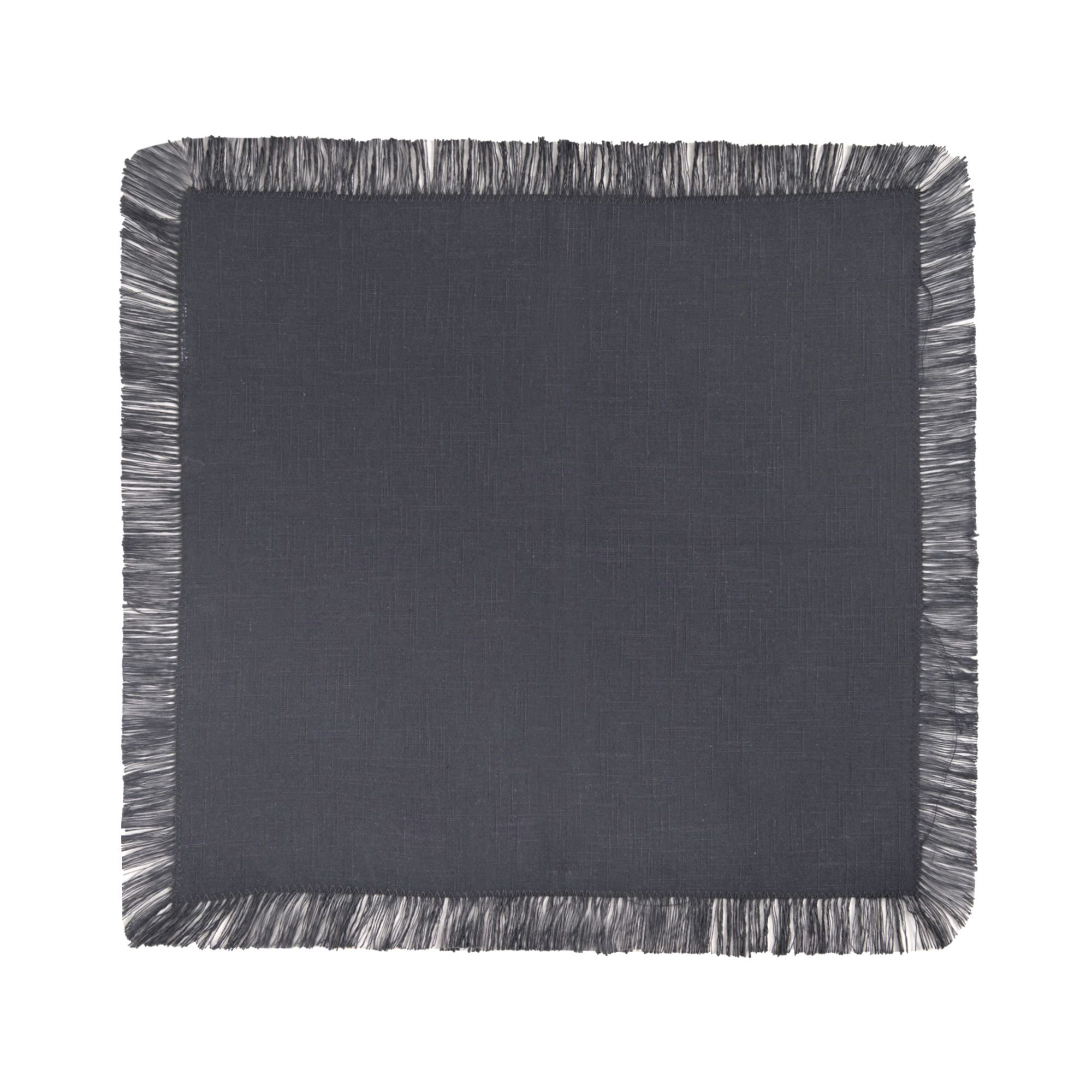 303042 Guardanapo Franja 40cmx 40 cm Coloratta Grafite CopaeCia Sottile