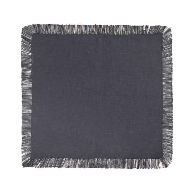 303042 Guardanapo Franja 40cmx 40 cm Coloratta Grafite CopaeCia Sottile