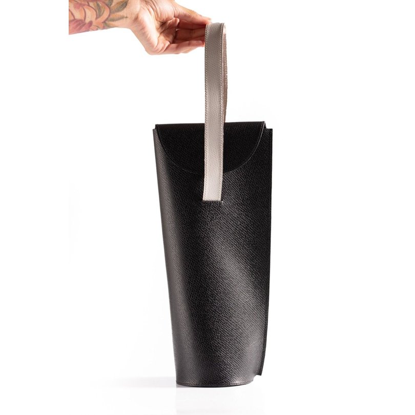 porta vinho preto com alca gelo