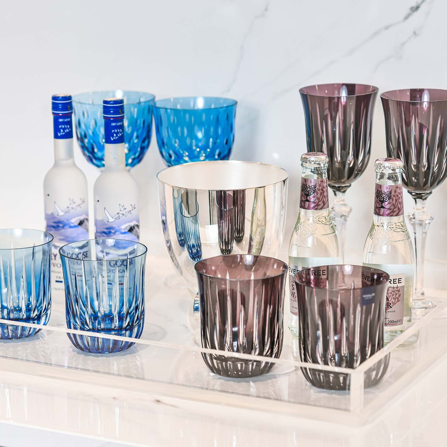 Copo de Cristal Lapidado para Whisky - Ametista - Sottile Casa