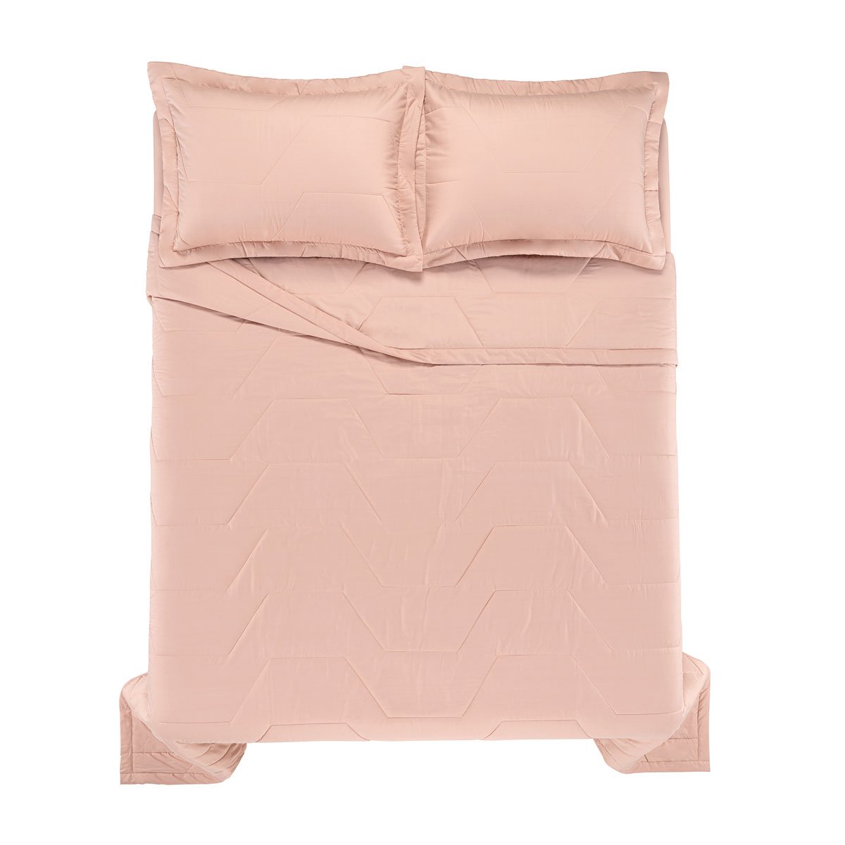 Jogo de Colcha Palazzi - Rosa Perla - Casal - 300 fios - Algodão Egípcio - Trussardi - Sottile Casa