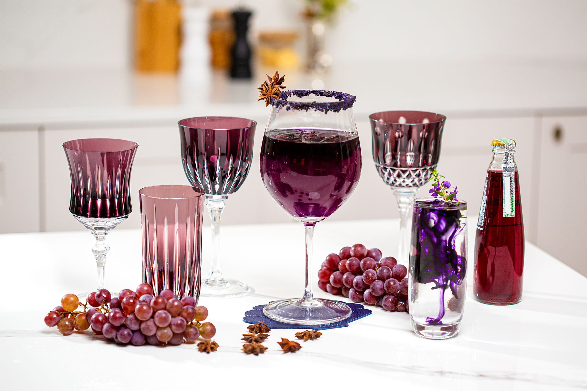 Taças e Copos de Cristal Ametista - Sottile Casa