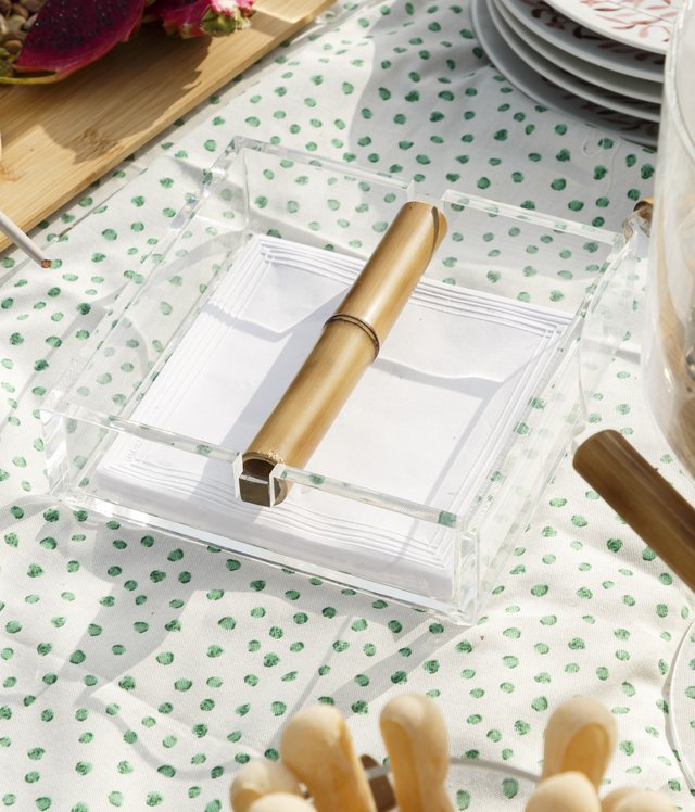 porta guardanapos ambientada bambu