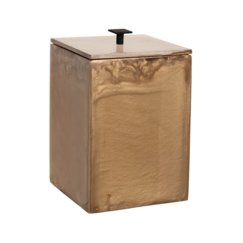 lixeira champagne com metal black matte