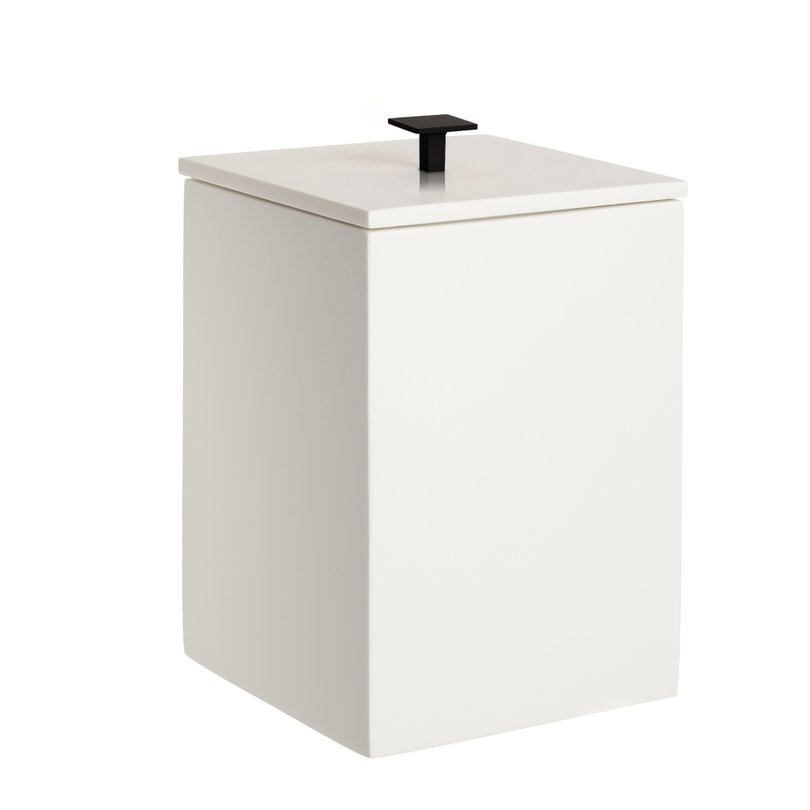 lixeira off white com metal black matte