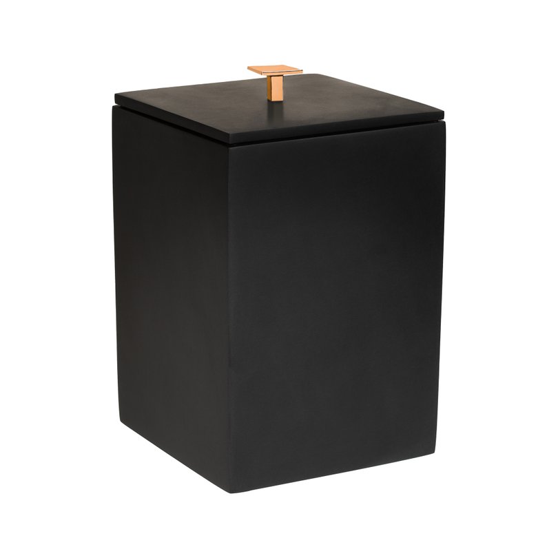 lixeira preto fosco com metal red gold