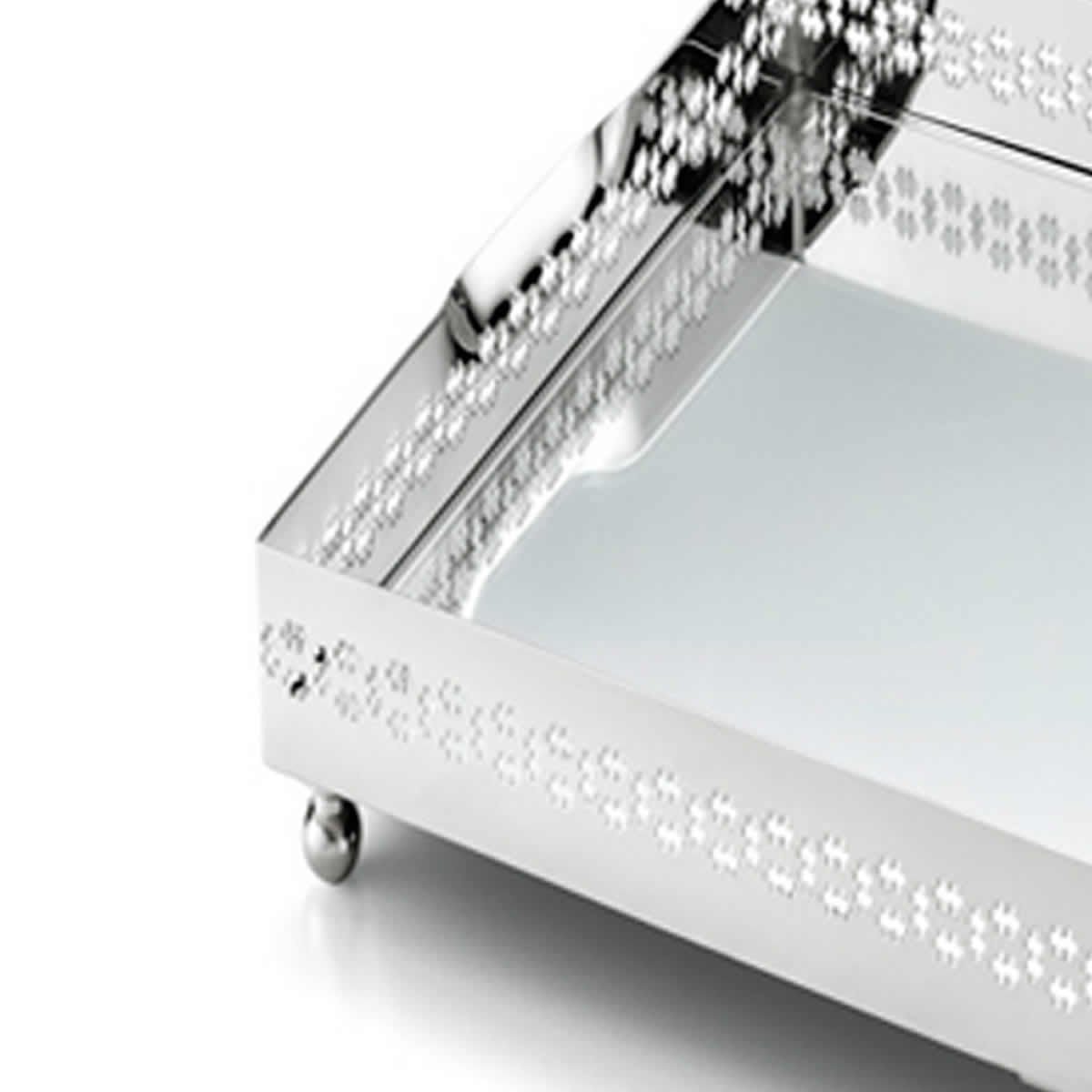 bandeja retangular mirror cross media prata