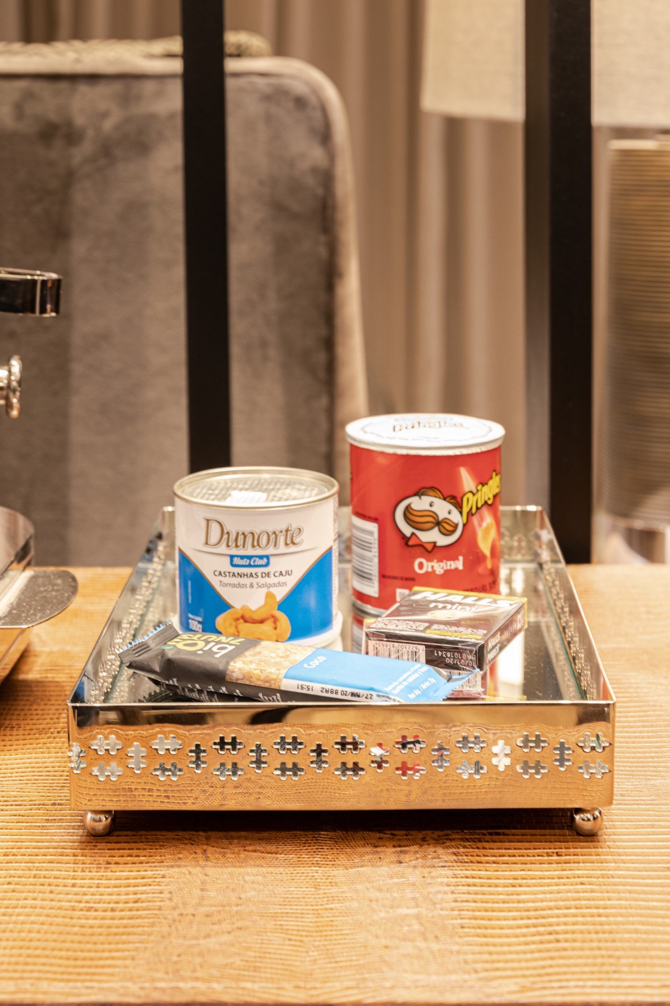 bandeja retangular mirror cross pequena prata sottile