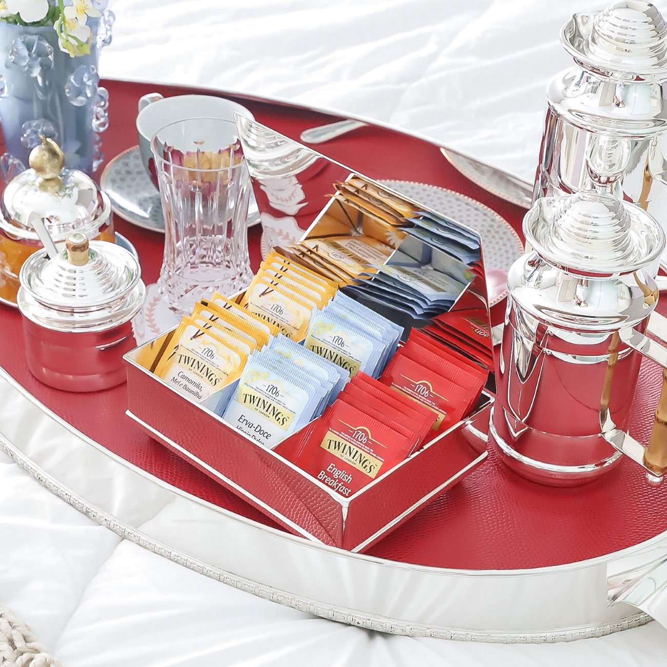 bandeja veneza media cordao palha prata st