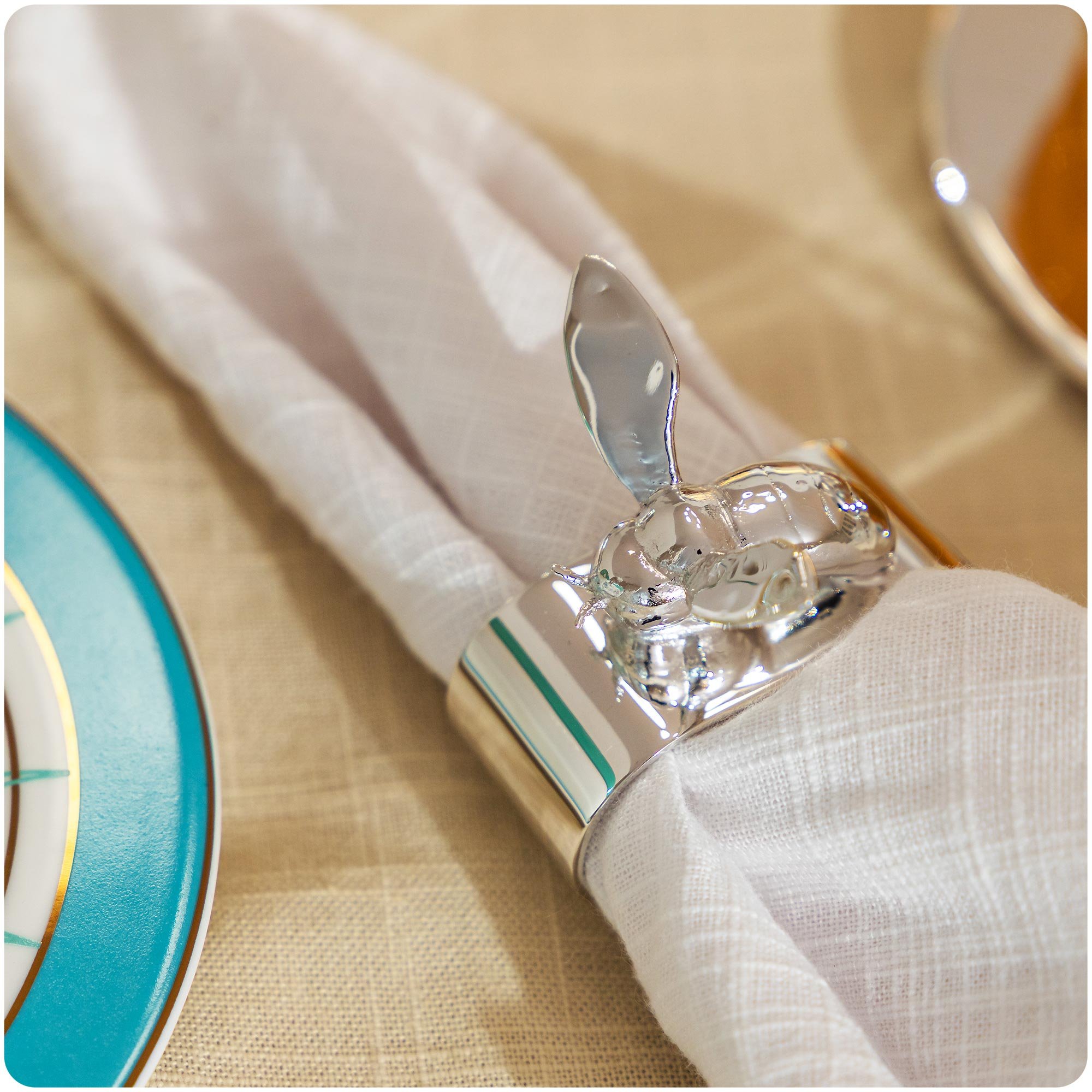 anel guardanapo prata abelha