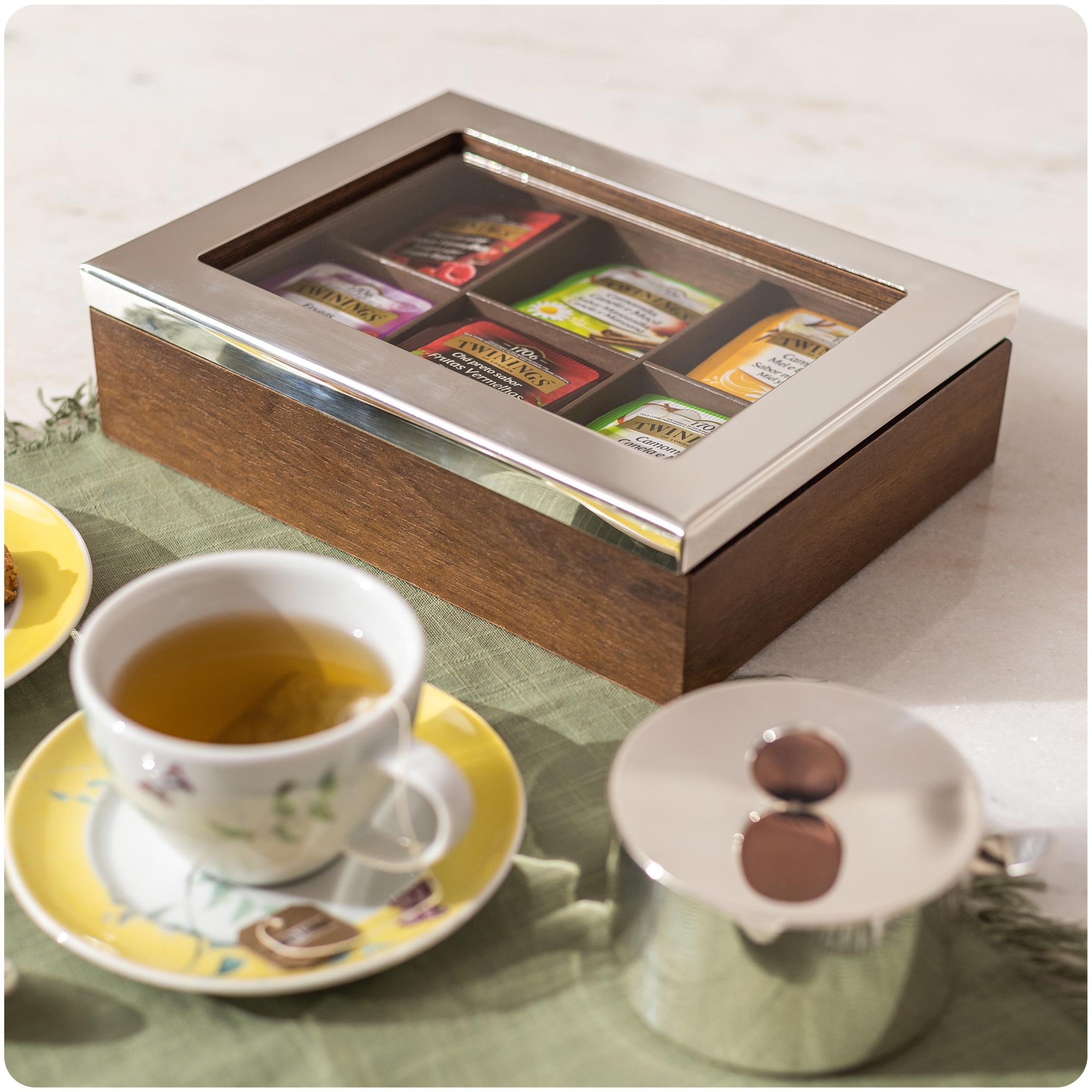 porta cha shefield place prata madeira fechado