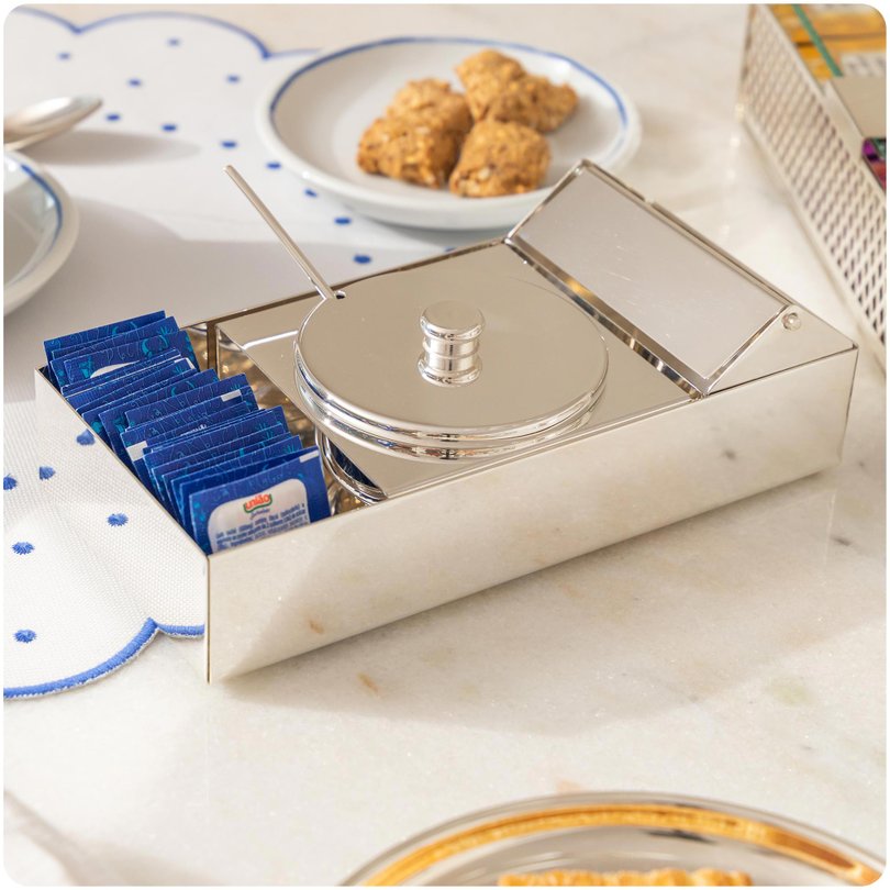 acucareiro porta adocante lixeira prata shefield plate fechado