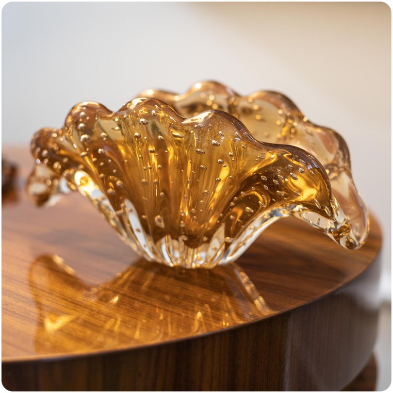 centro mesa murano dafne garnet ouro 1