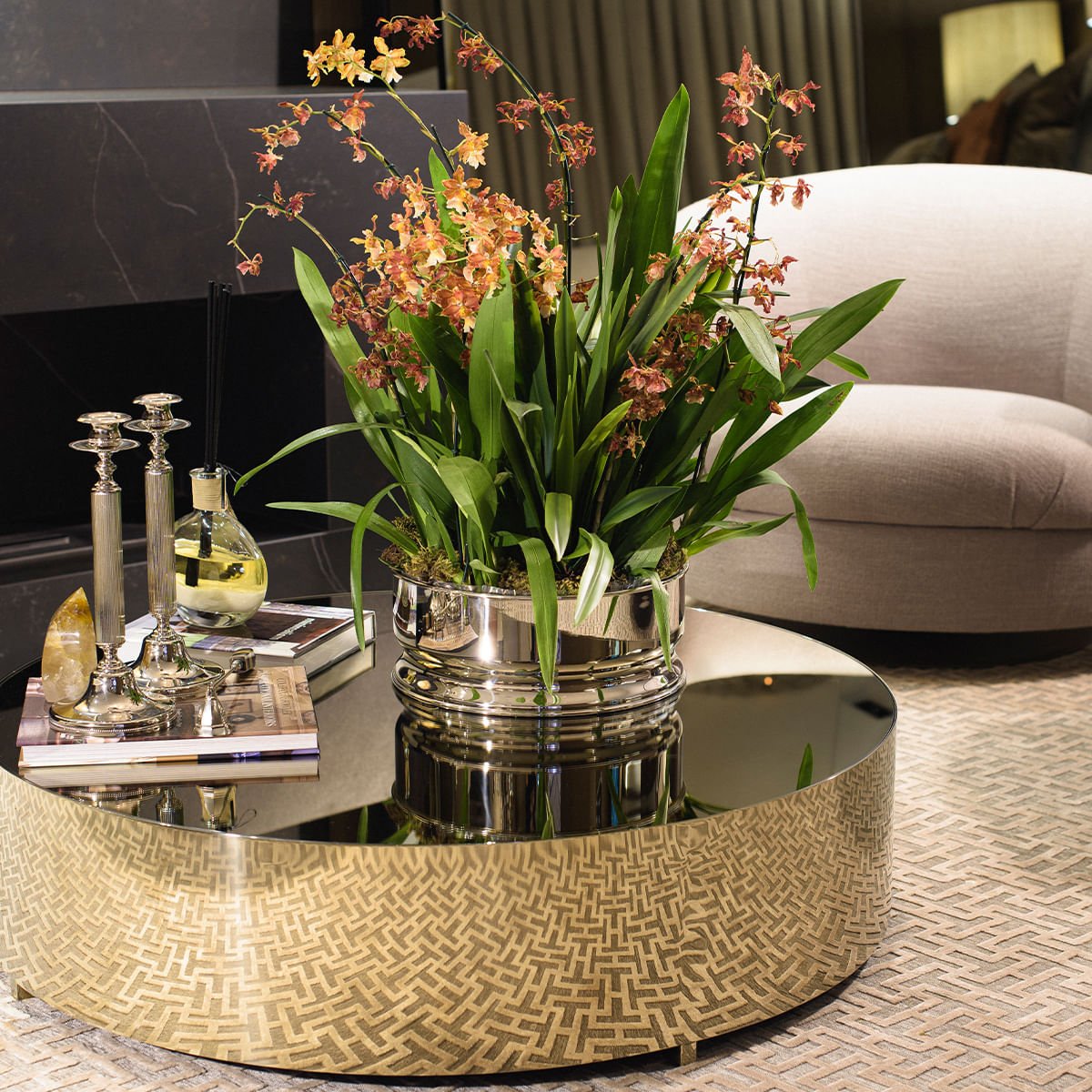 centro de mesa silhouette grande prata 2