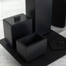 02 conjunto banheiro retangular 6 pcs resina black matte