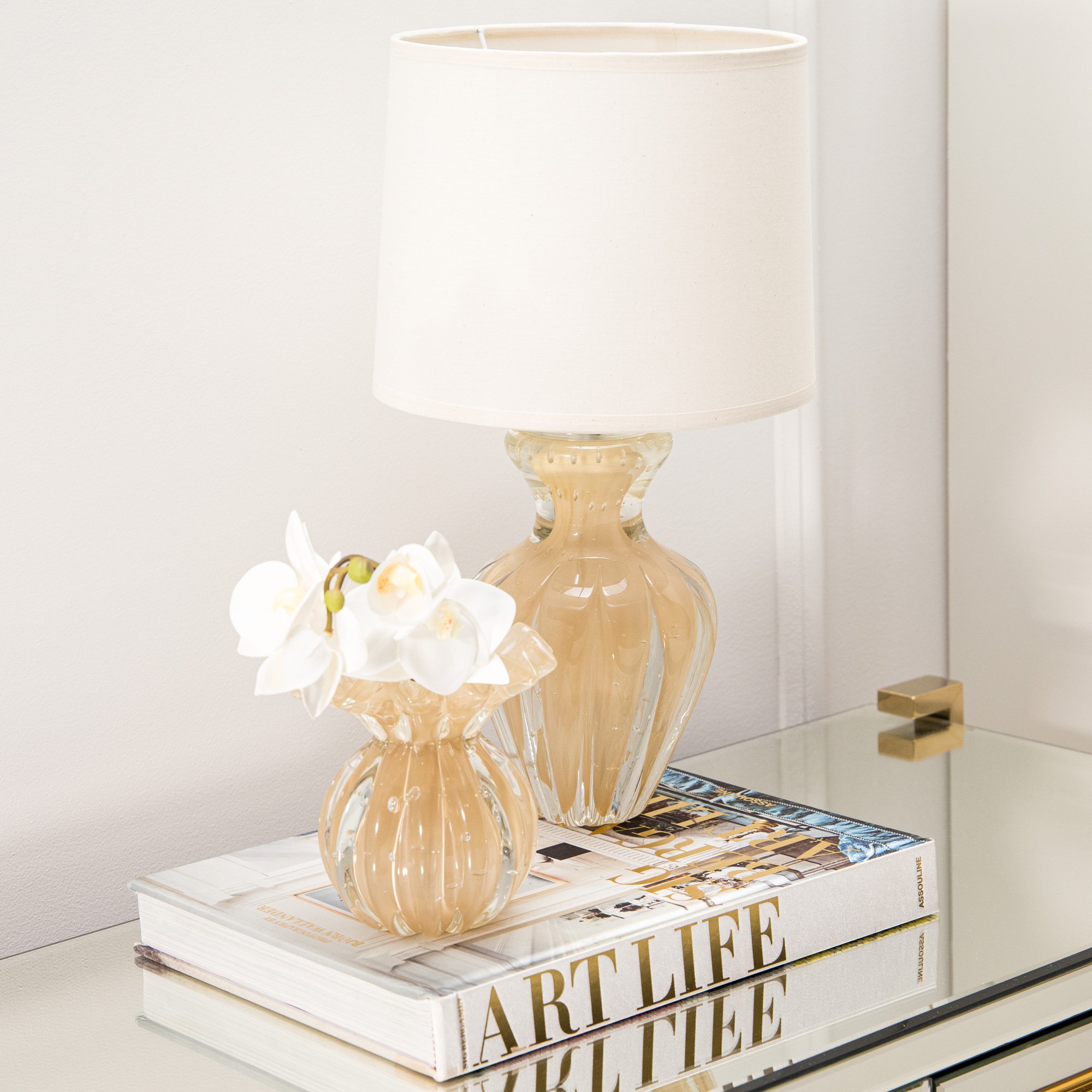 vaso murano trouxinha battlo p champagne ambientada2 sottile casa