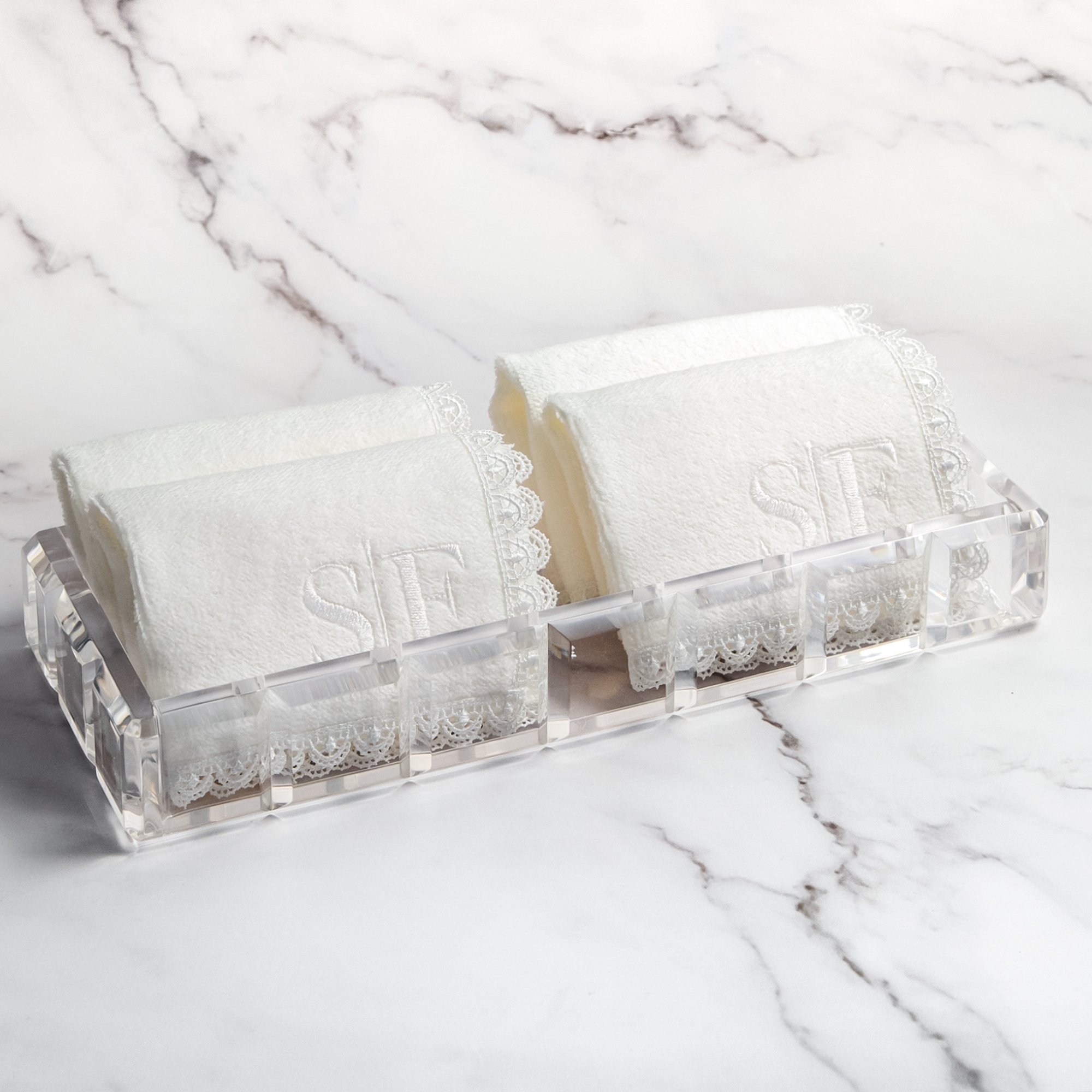 04 jogo de 4 toalhas p maos guipure 100 algodao sottile casa branco