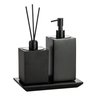 conjunto banheiro duo quadrado resina preto fosco black matte still bandeja sottile casa