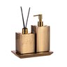 conjunto banheiro duo quadrado resina champagne gold still bandeja sottile casa