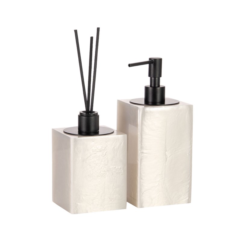 conjunto banheiro duo quadrado resina madreperola black matte still sottile casa