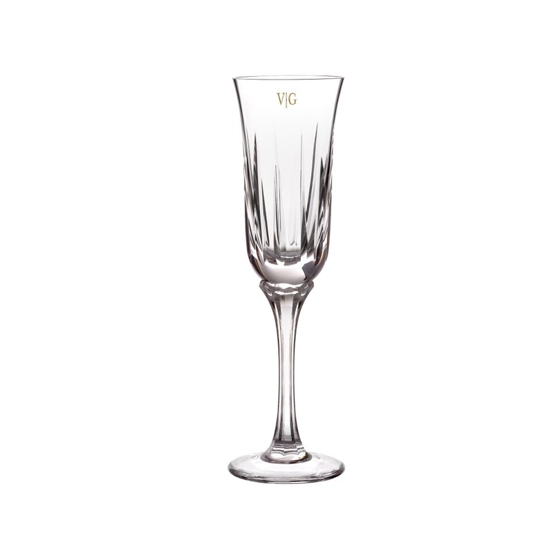 taca cristal lapidado champagne incolor monograma still sottile casa