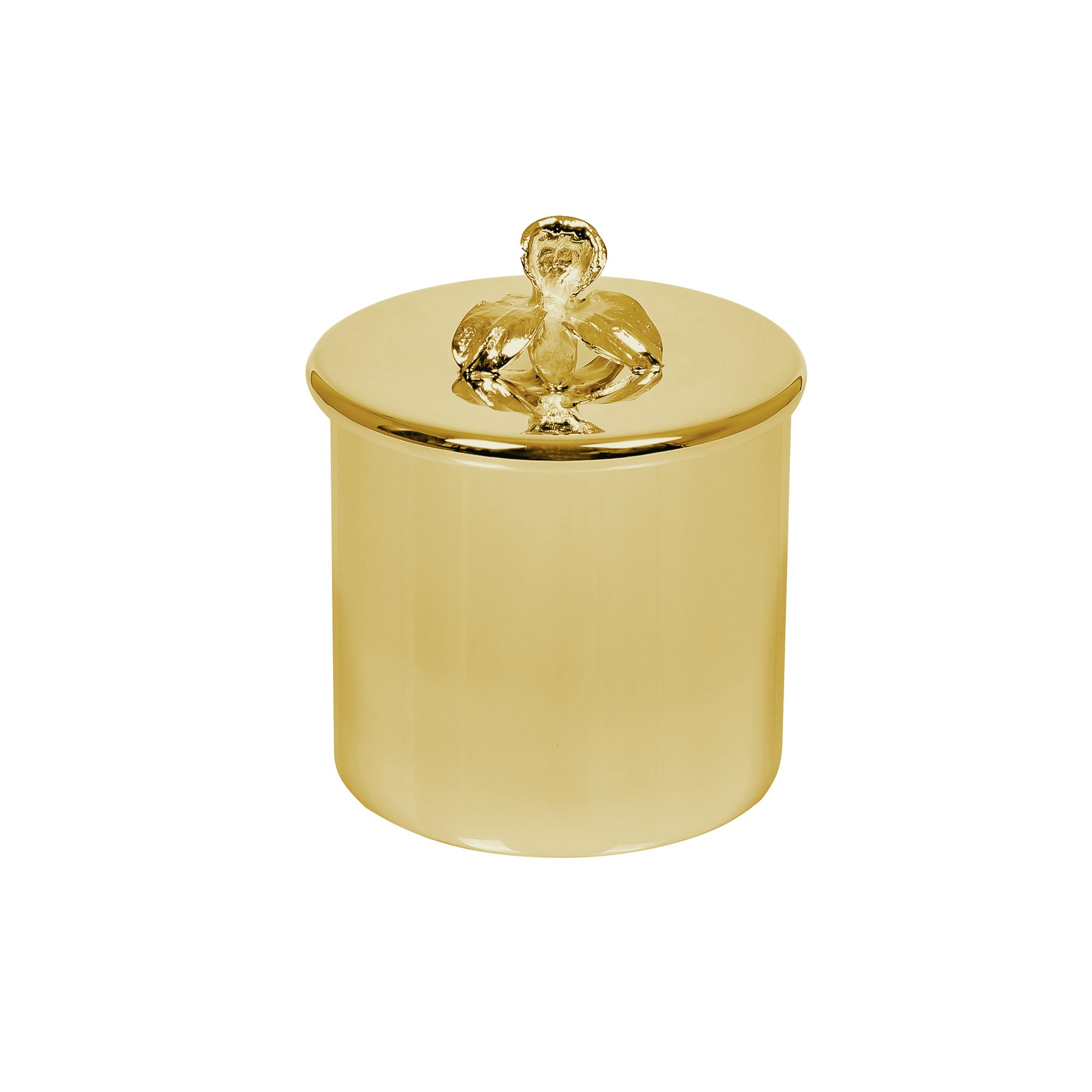 porta cotonete dourado orquidea still sottile casa
