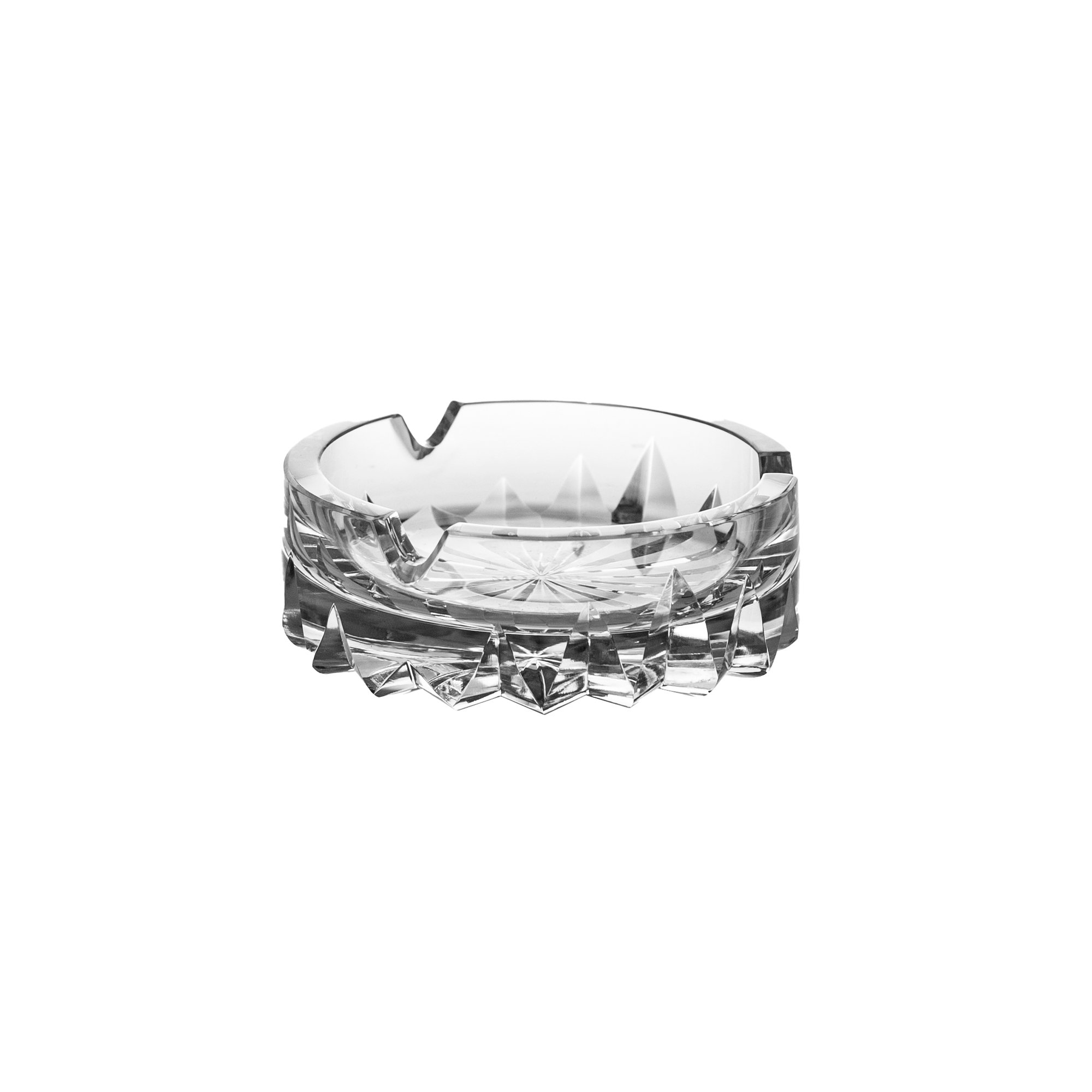01 cinzeiro de cristal mozart lapidado incolor p