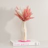 01 arranjo folhagem seca c 3 hastes coral