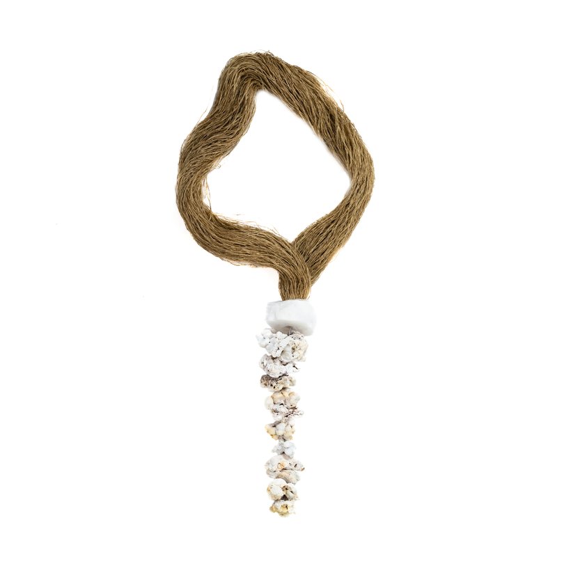 Colar de Mesa de Palha Seda Rstica Aragonita Bruta M