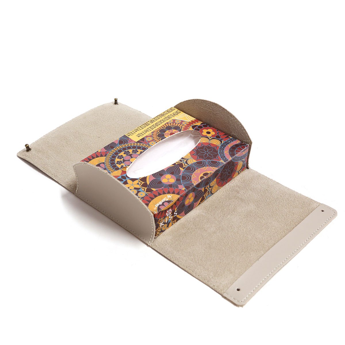 porta lencos pop em couro pu gelo sottile casa still com lenco