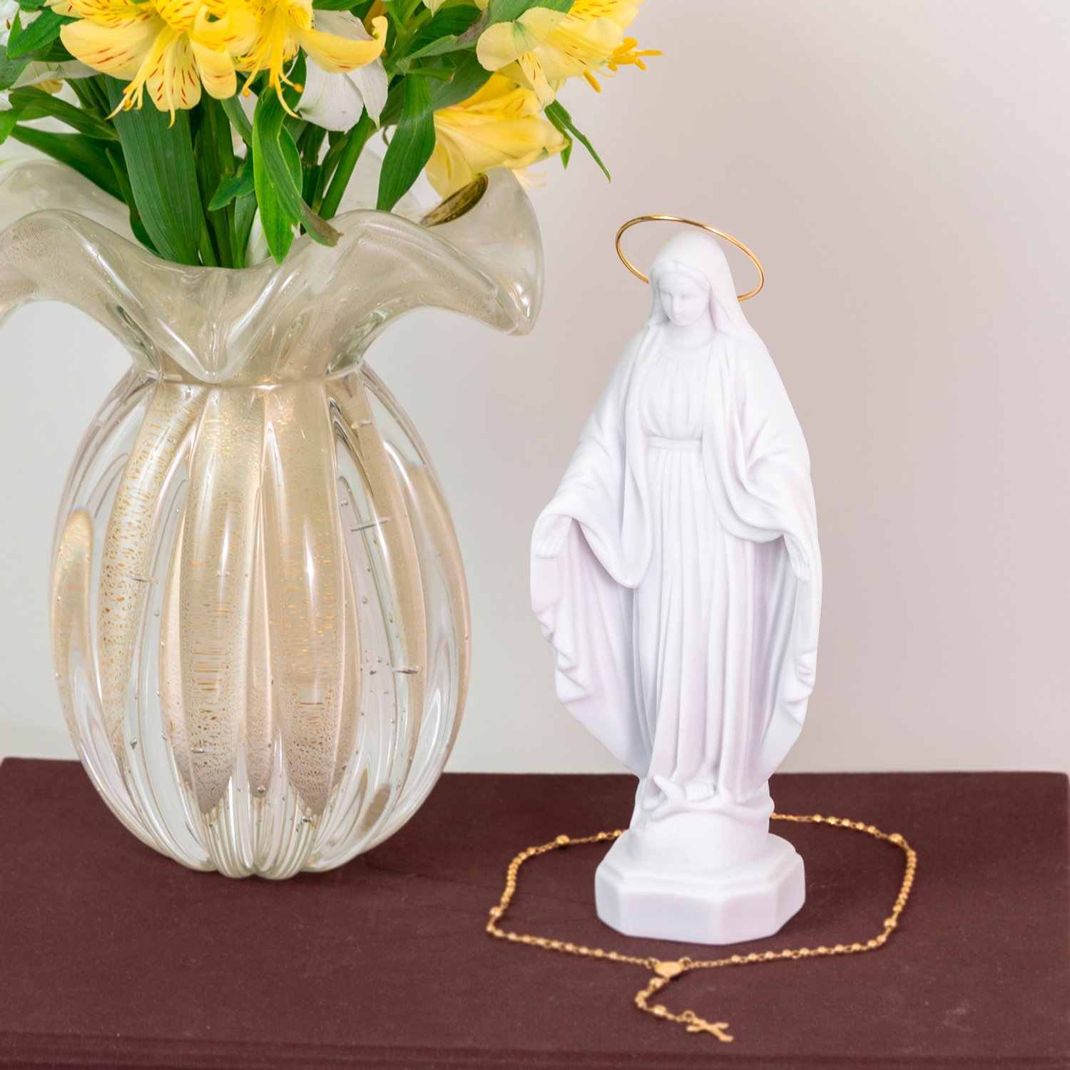 02 imagem nossa senhora das gracas c aureola ouro p