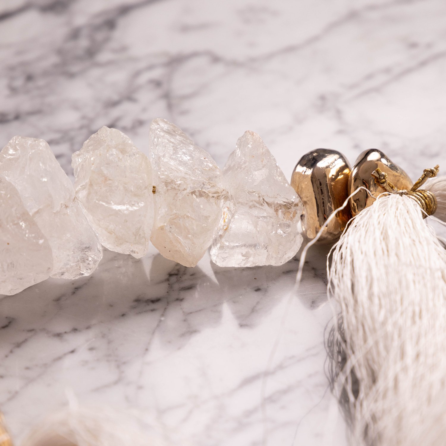 03 colar de mesa de palha seda fina cristal transparente m