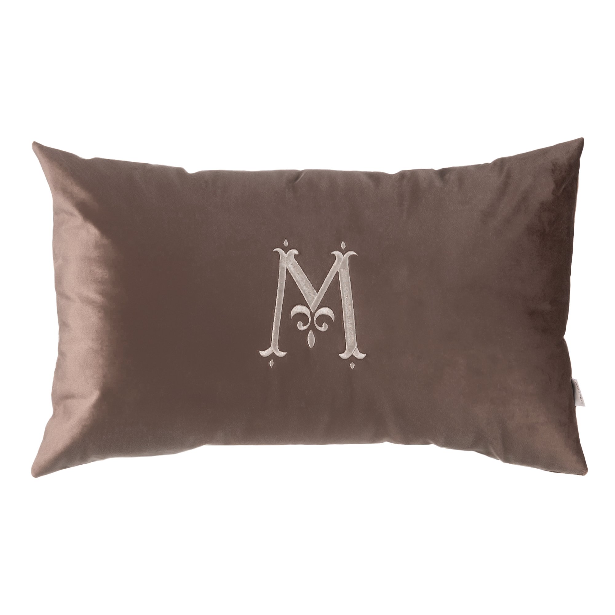 Almofada Monograma Eleganza Bordado Florence Marrom_1