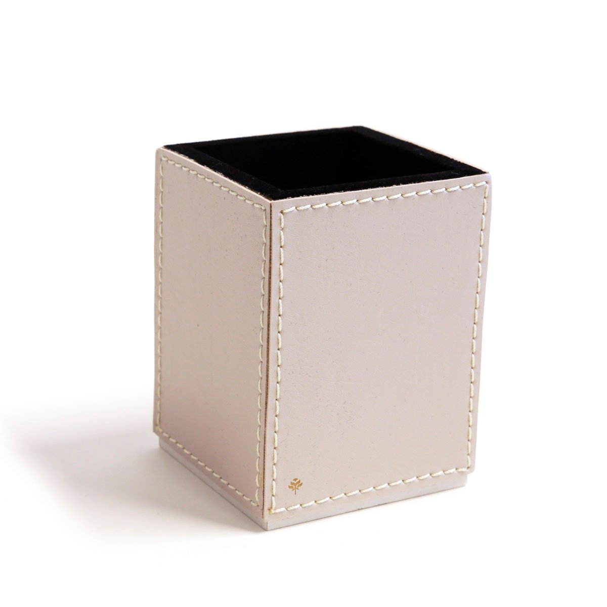 01 porta caneta lapis em couro pu gelo