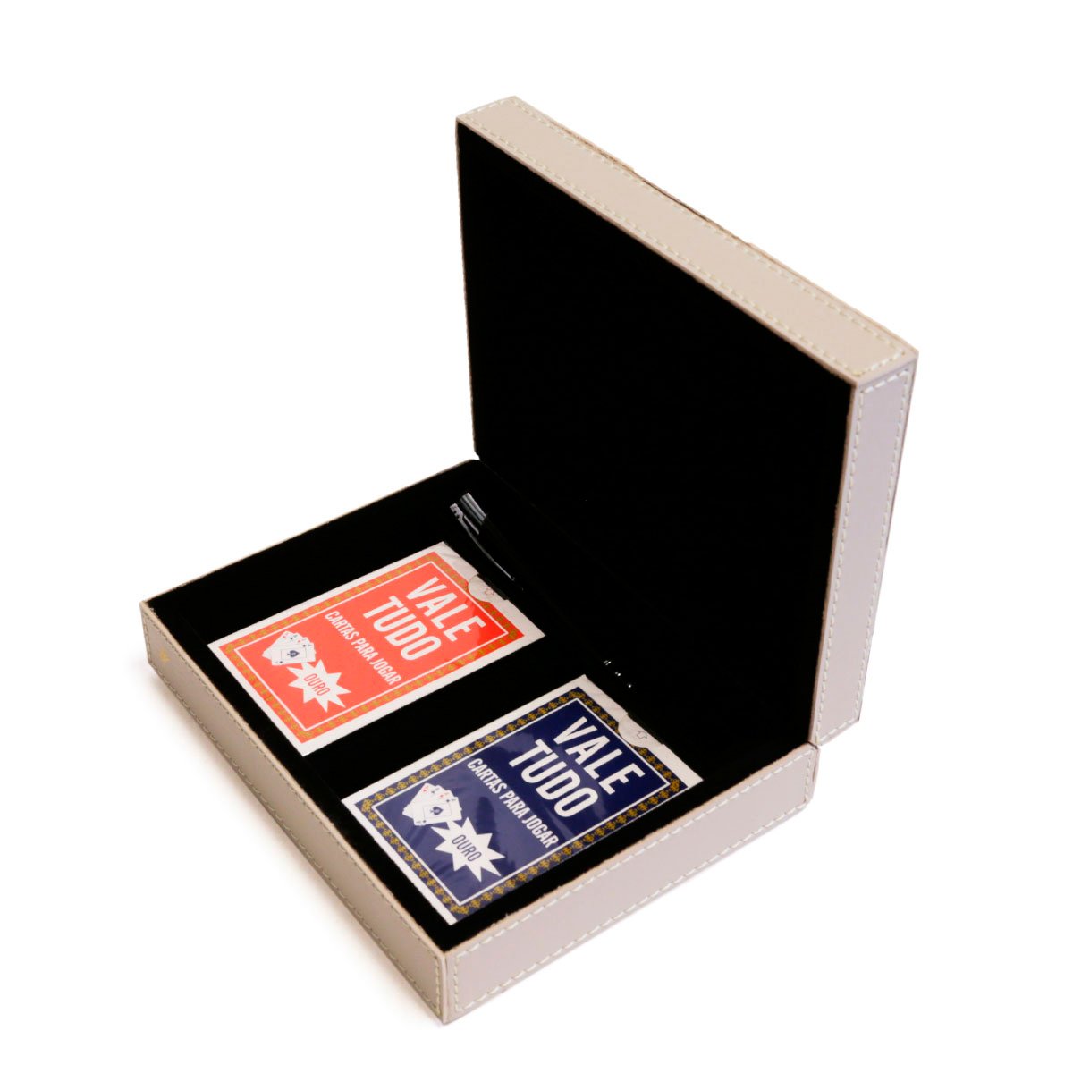 03 caixa porta baralho em couro pu gelo